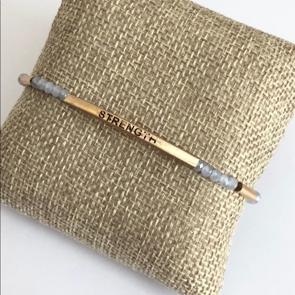 Jewelry - 🆕Grey “Strength” beaded slider bracelet